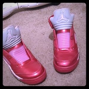 Jordan shoes pink and red